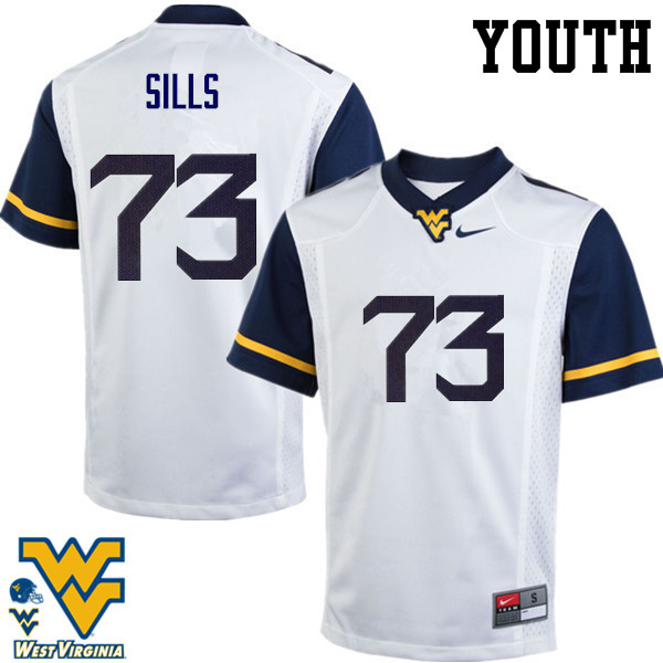 NCAA Youth Josh Sills West Virginia Mountaineers White #73 Nike Stitched Football College Authentic Jersey QW23J77PD